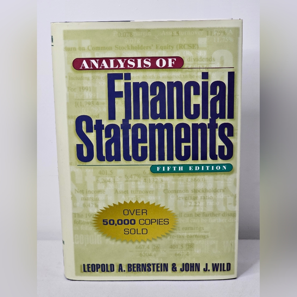 Analysis of Financial Statements 5th Edition Hardcover Book Bernstein & Wild New